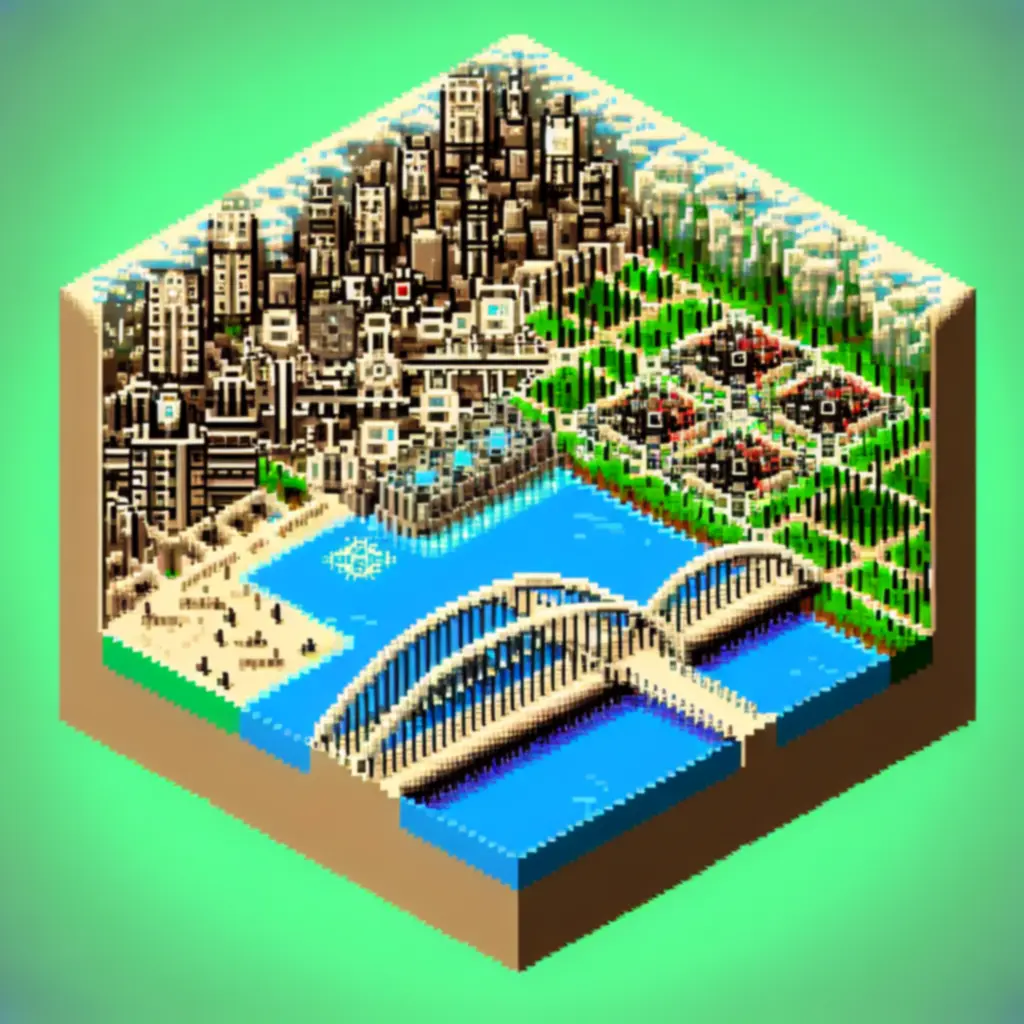 Kreatywne budowle społeczności Minecraft: miasto, most i farma redstone