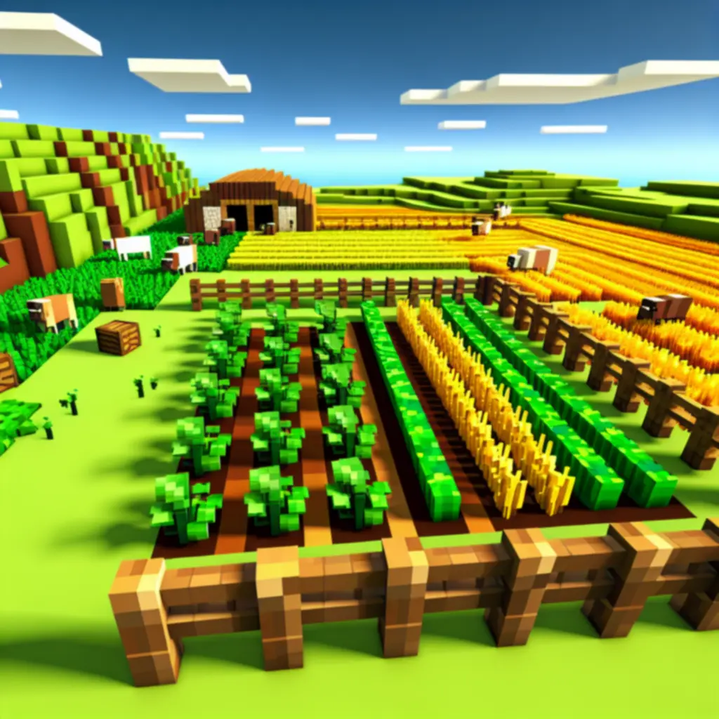 Poletka upraw oraz zagroda ze zwierzętami