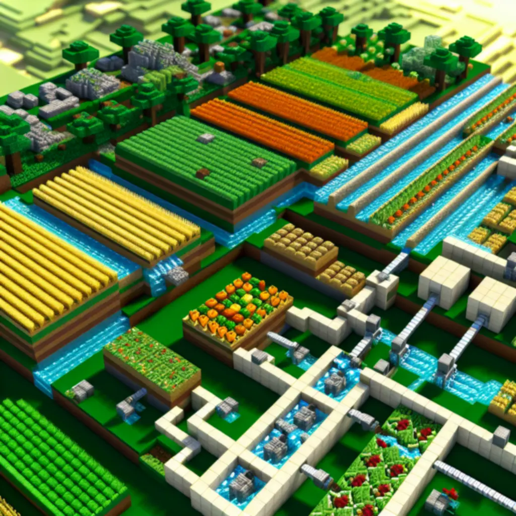 Automatyczna farma plonów z hopperami i kompostownikami
