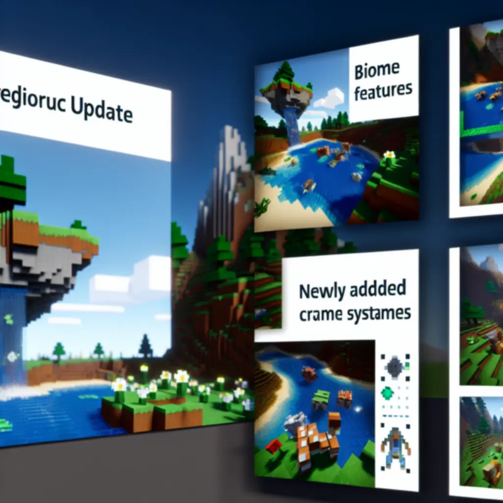 Zrzut ekranu przedstawiający nowe elementy z najnowszej aktualizacji Minecraft