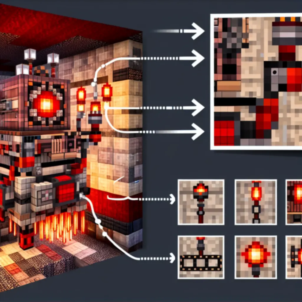 Przykładowy układ redstone w Minecraft