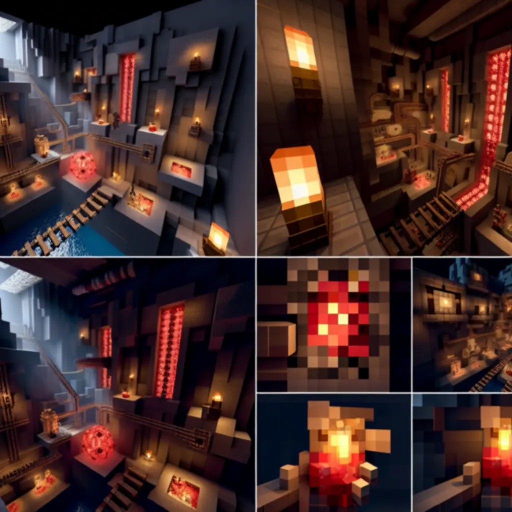 Podziemia z próbami i czerwonym kamieniem w Minecraft